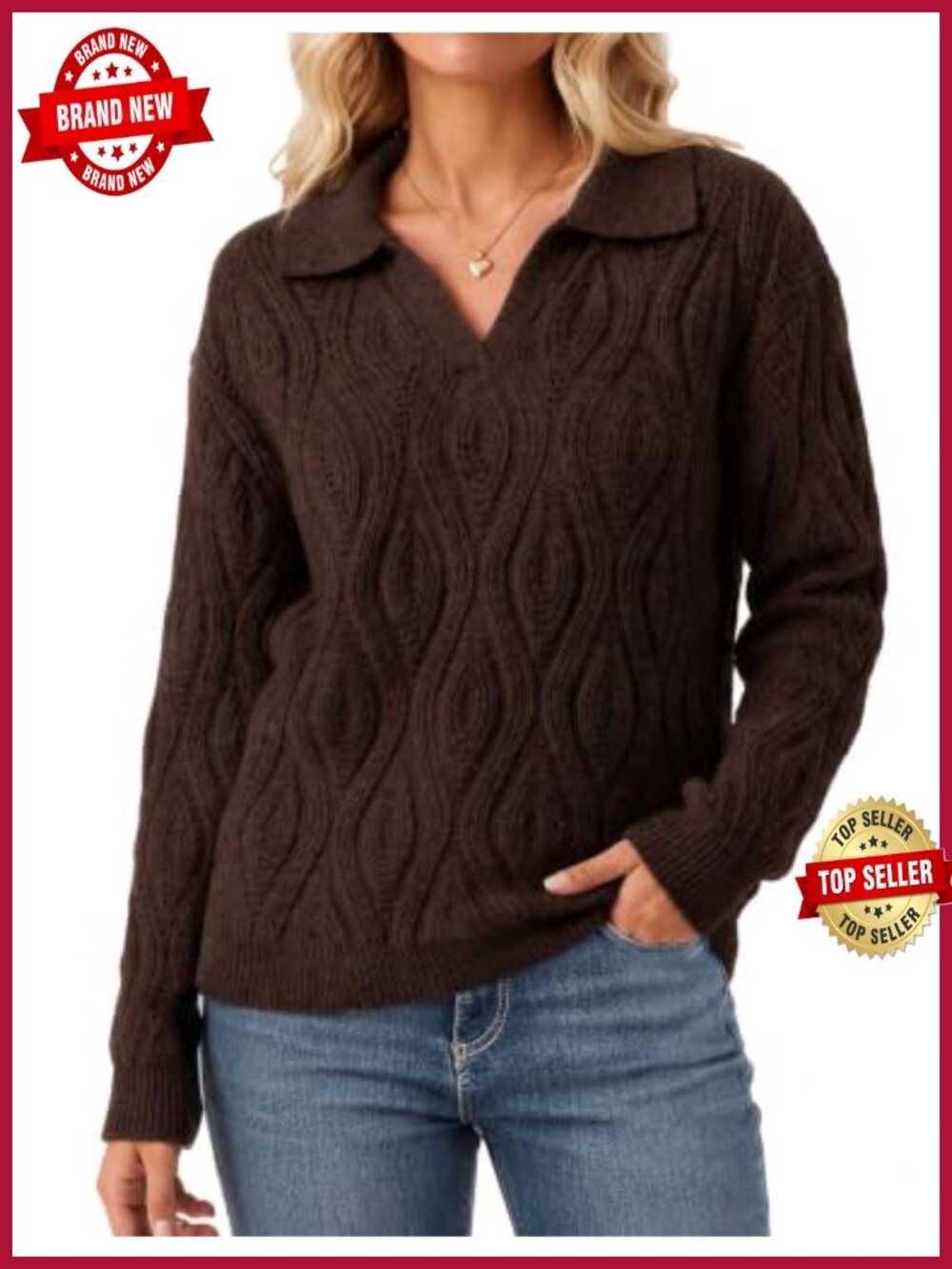 Women's Oversized V Neck Pullover Sweater Fall Outfit